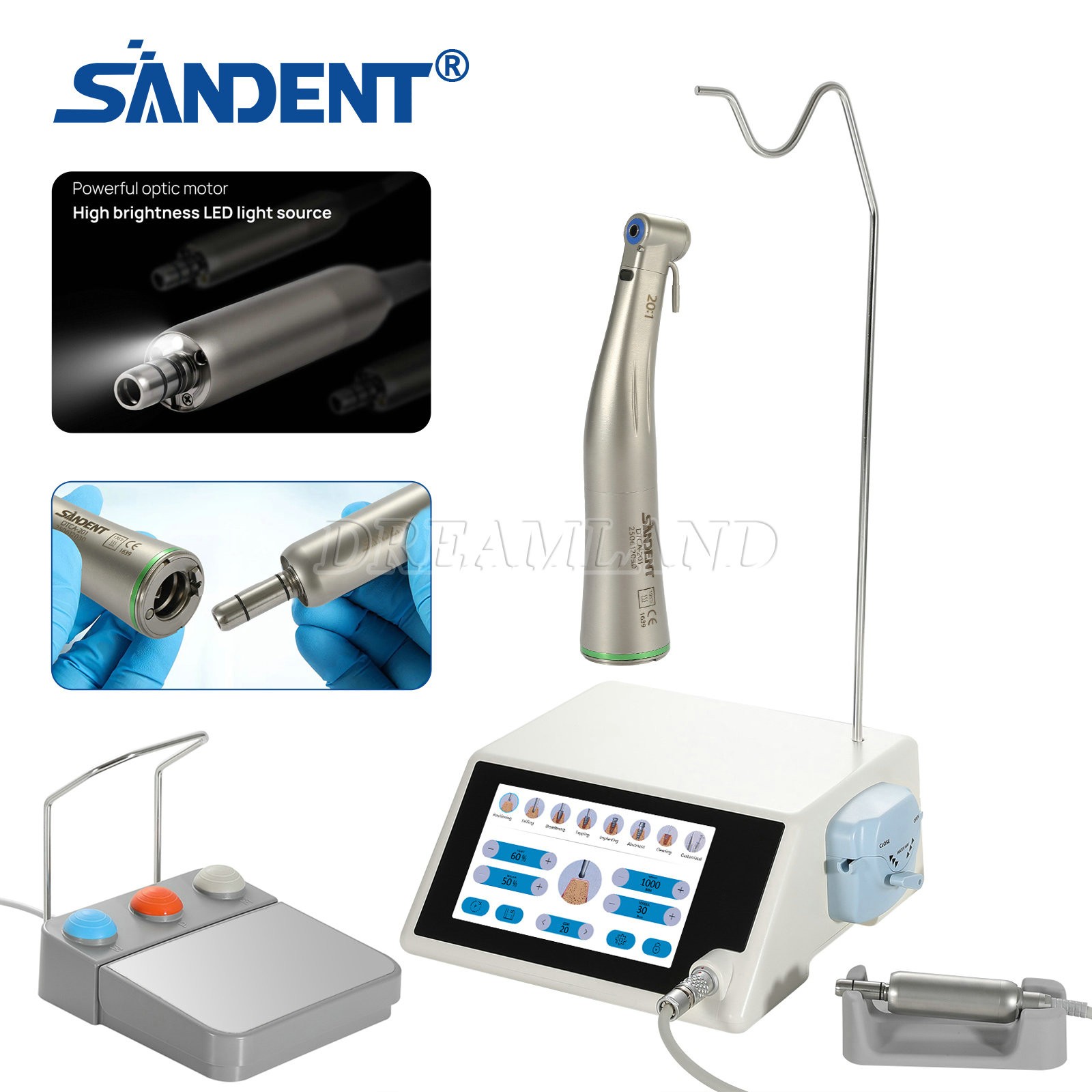 ST Dental Implant Motor Surgical System Brushless Motor 20:1 LED Contra Angle us