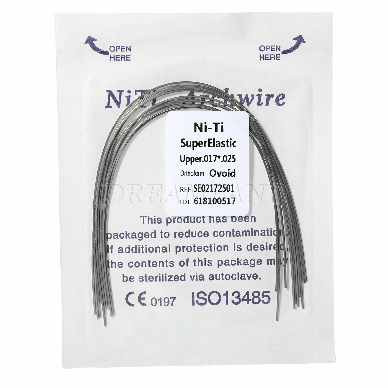10Packs Alambres de arco rectangular Niti superelásticos de ortodoncia dental