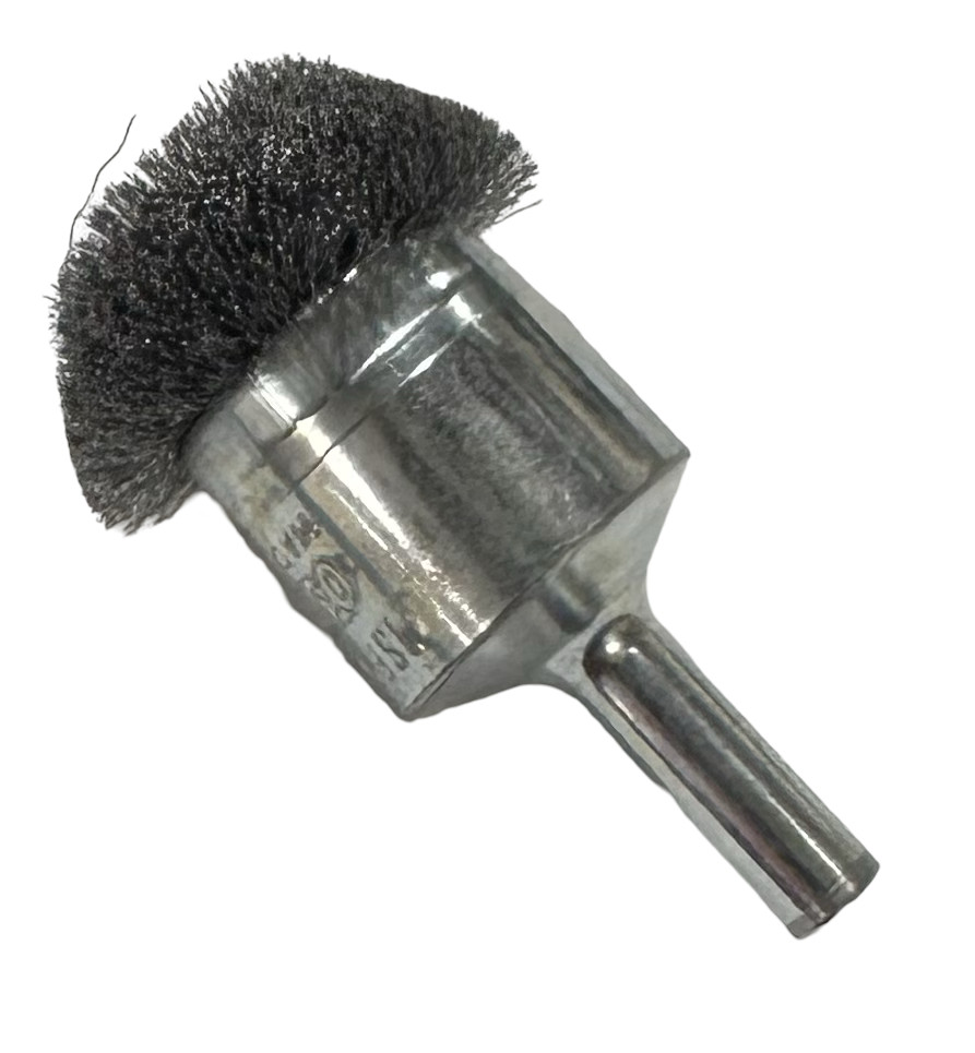 Osborn 1-1/4″ Circular Crimped Wire End Brush .005″ Steel Wire 1/4″ Shank USA