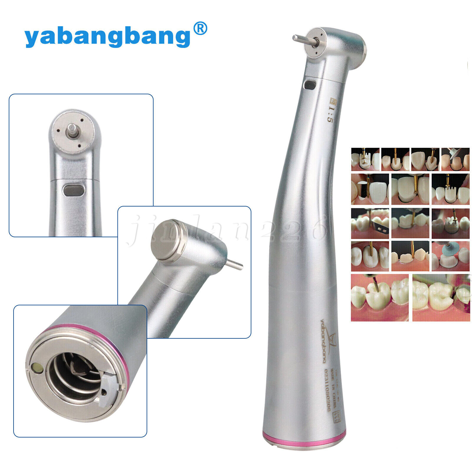 Bien Air Style Dental Hi Speed Fiber Optic 1:5 L Electric Handpiece Contra Angle