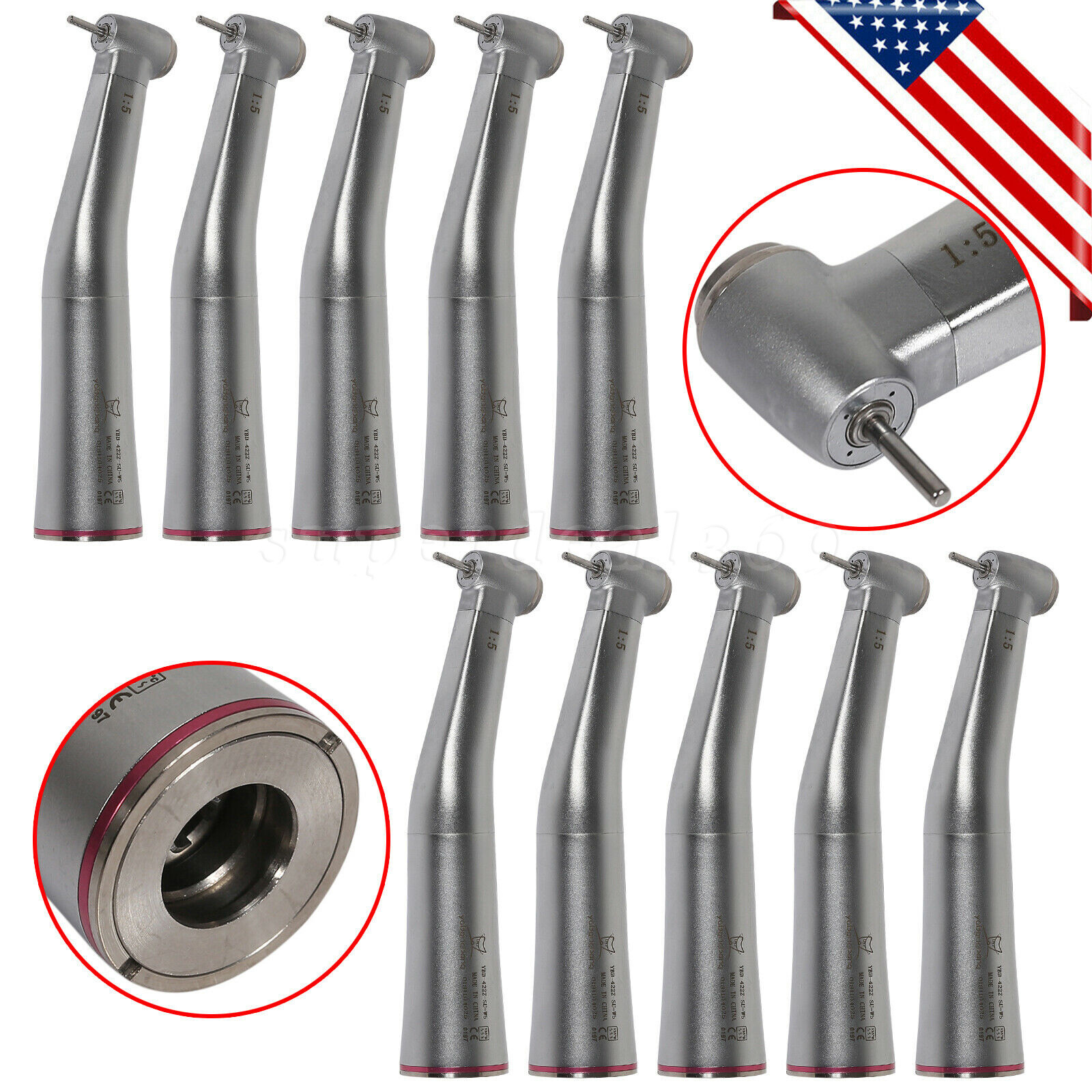 1-10* Dental 1:5 Increasing Contra Angle Handpiece fit NSK Electric Ti-max X95L
