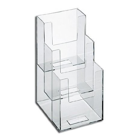 Dazzling Displays 3-Tier 4 x 9 Tri-Fold Brochure Holder clear