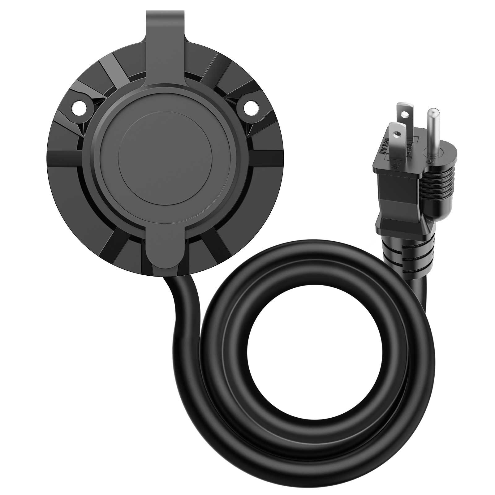 5-in-1 Outdoor Power Outlet, 20A 125V RV Power Outlet Shore Charger Socket 12AWG