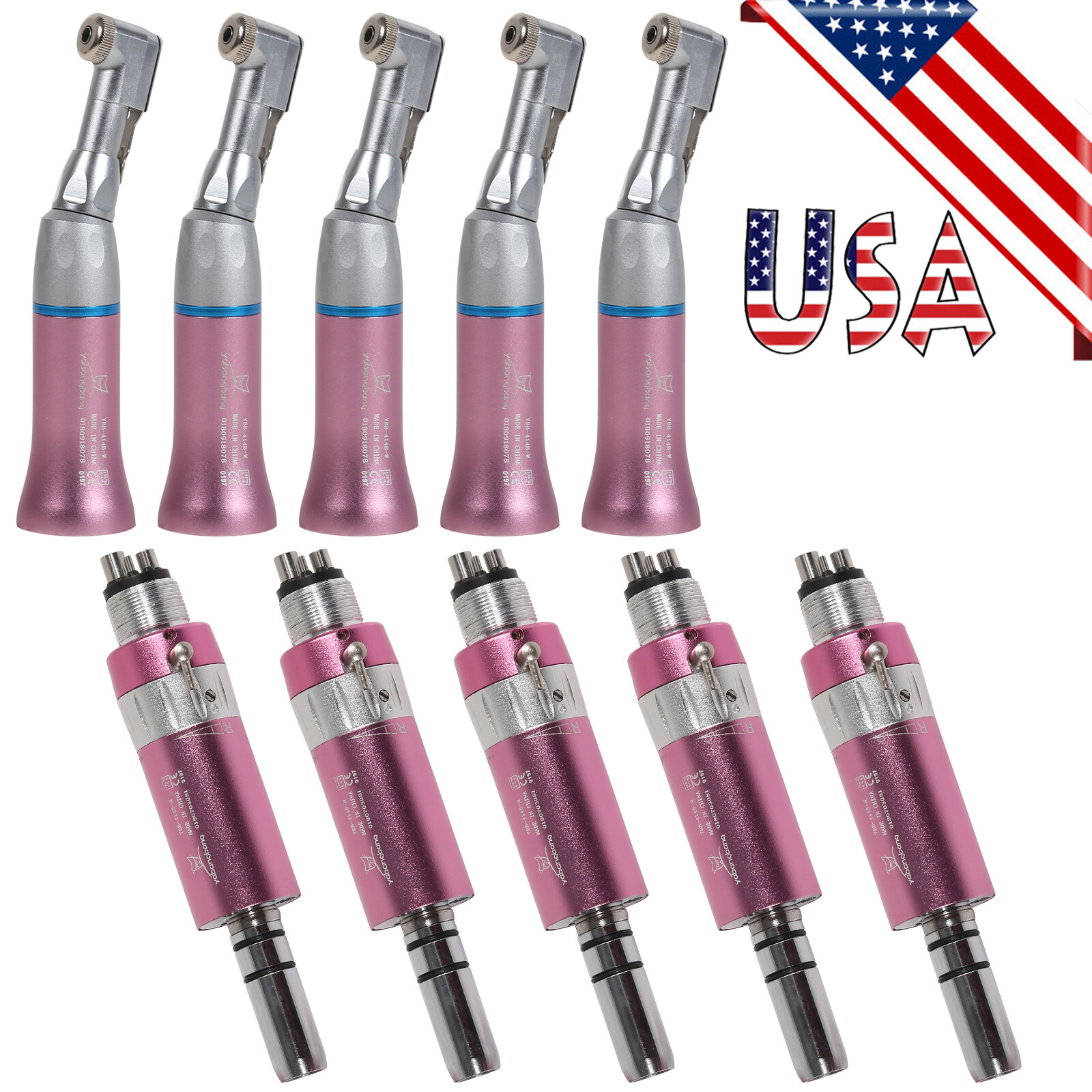 NSK Style Dental Slow Low Speed Handpiece Contra Angle/Air Motor 4 Hole
