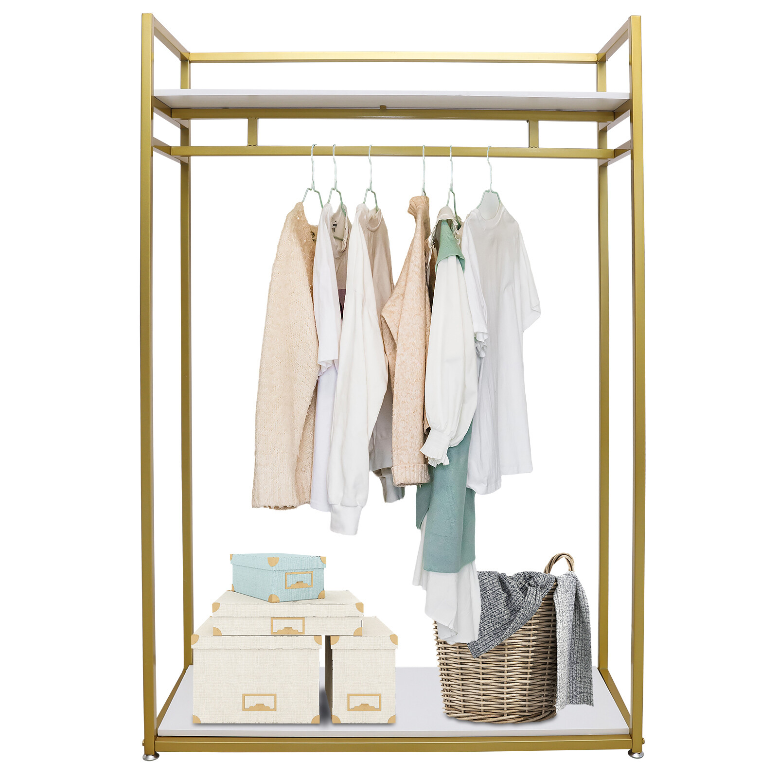 Clothes Closet Storage Garment Rack Shelf Organizer Clothes Hanger Lightweight
