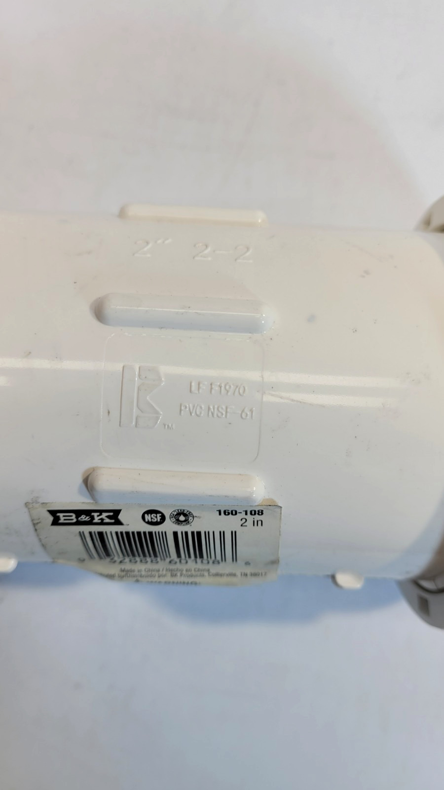 B & K 2 In. X 7-1/2 In. Compression Pvc Coupling 160-108