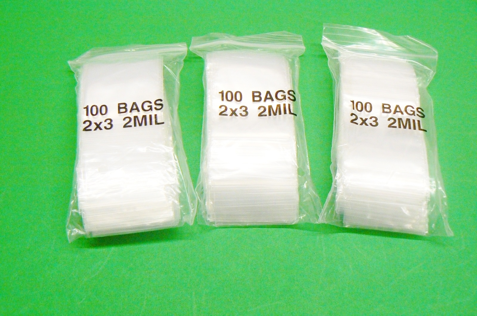 2×3 Bags 2mil Clear 300 Reclosable Poly Bags Top Squeeze Lock 2″ x 3″ Baggies