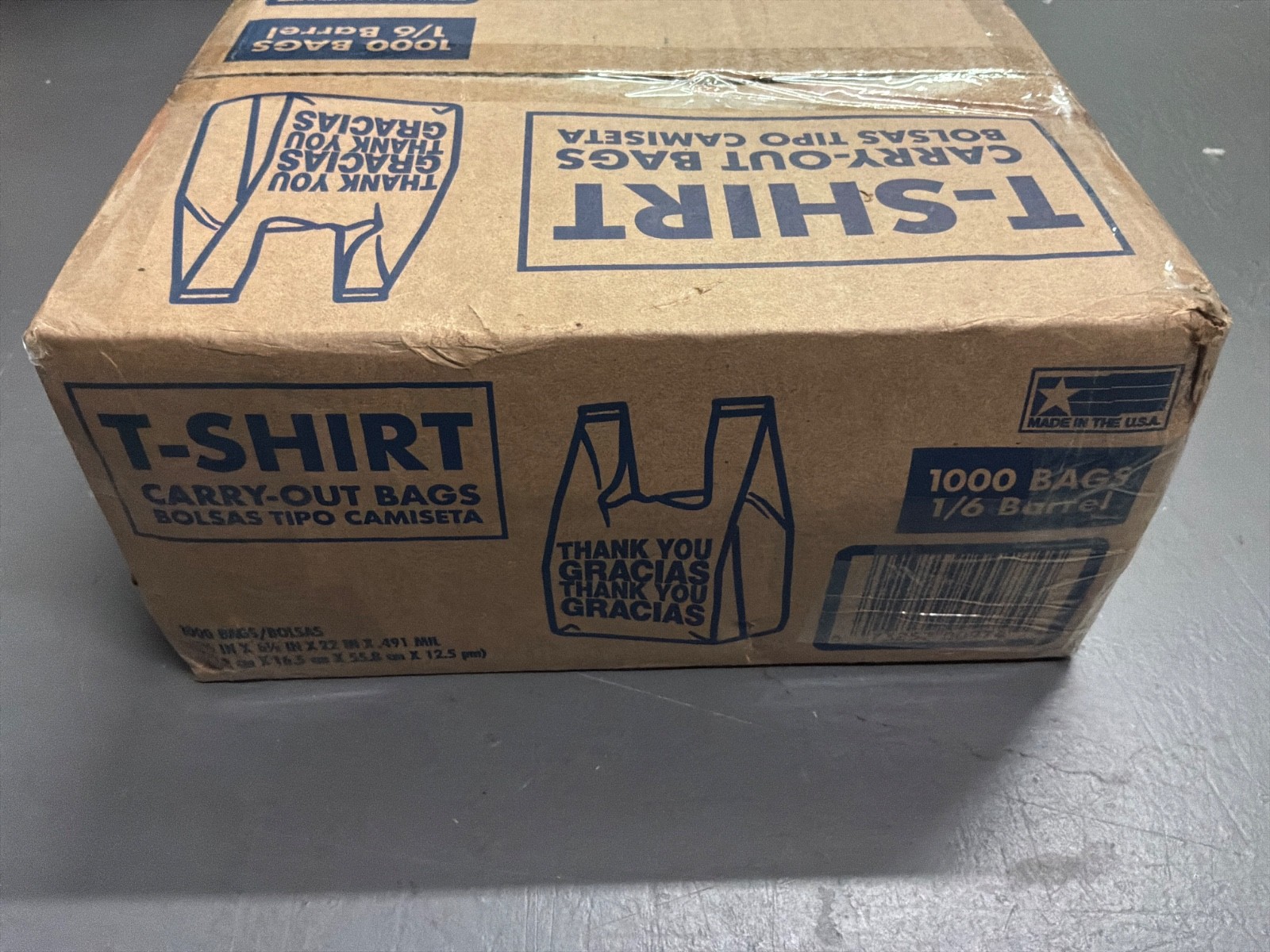1000ct White T-Shirt Bags 11.5×6.5×22 Plastic Grocery Shopping