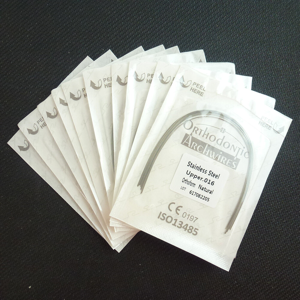 100 Wires Dental Orthodontic Arch Wires Stainless Steel Natural Round 012-018