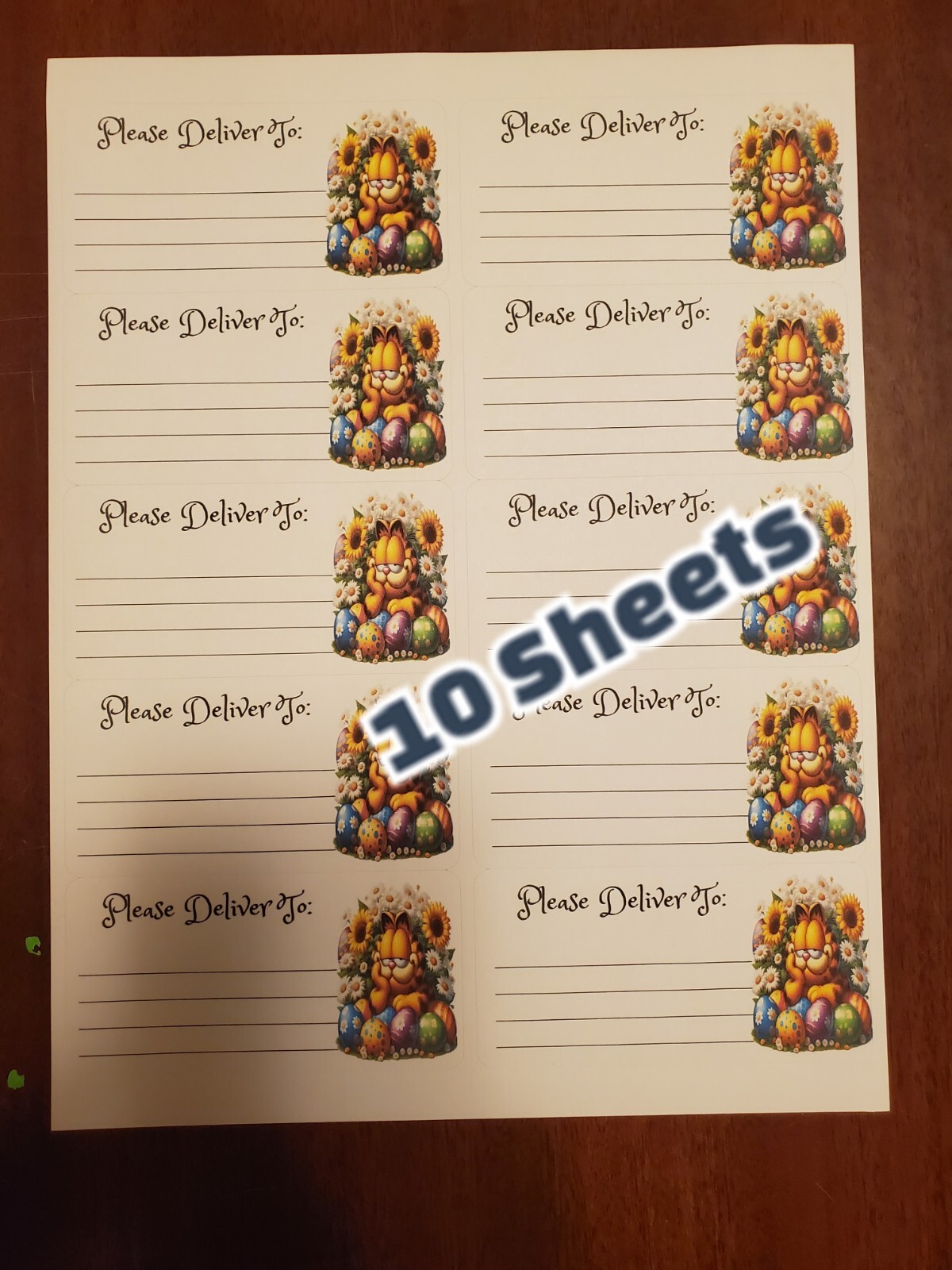 10 Sheets please deliver to address shipping labels (PDT) pen pal, mail