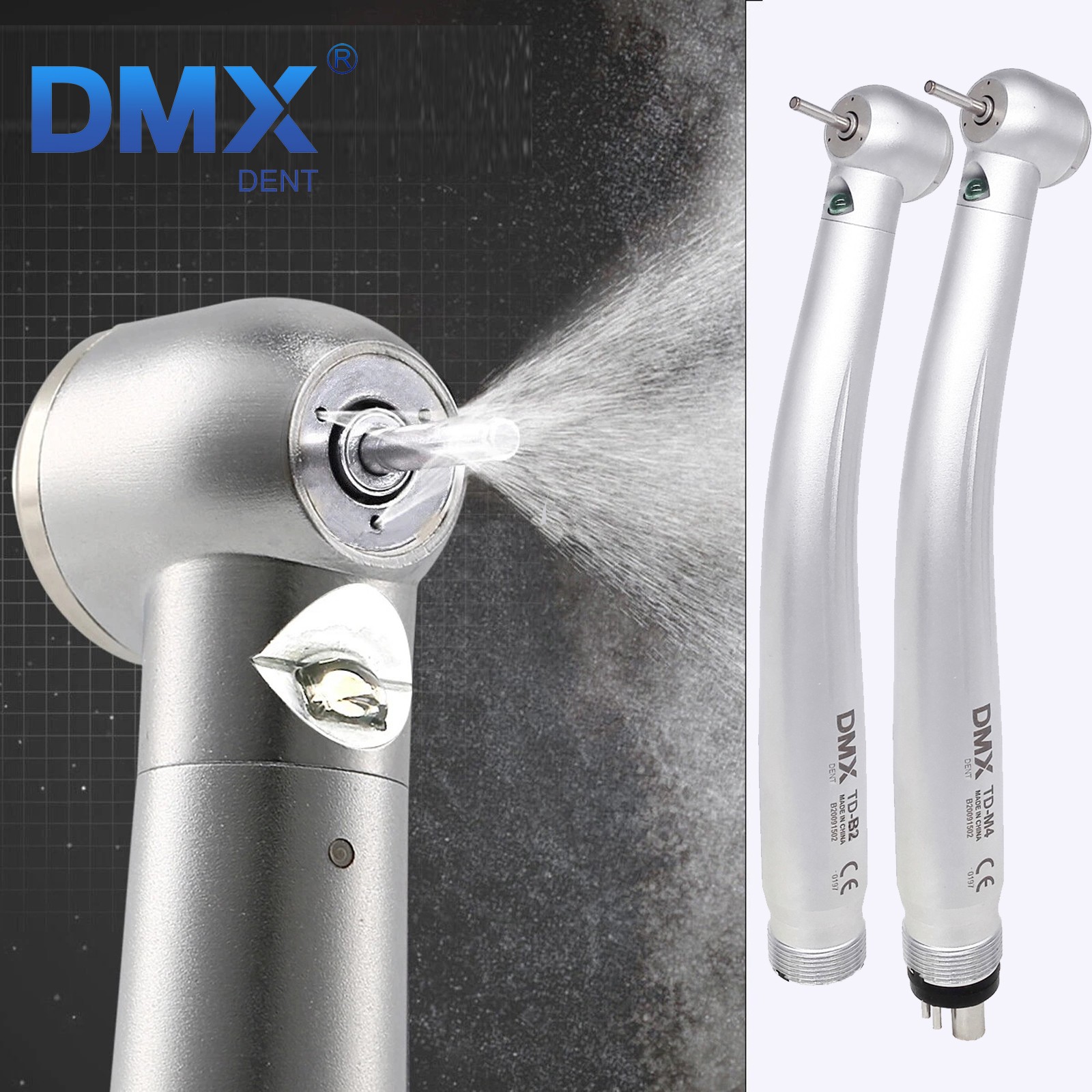 Pieza de mano LED turbina alta velocidad fibra óptica dental estilo NSK 2/4 Hole