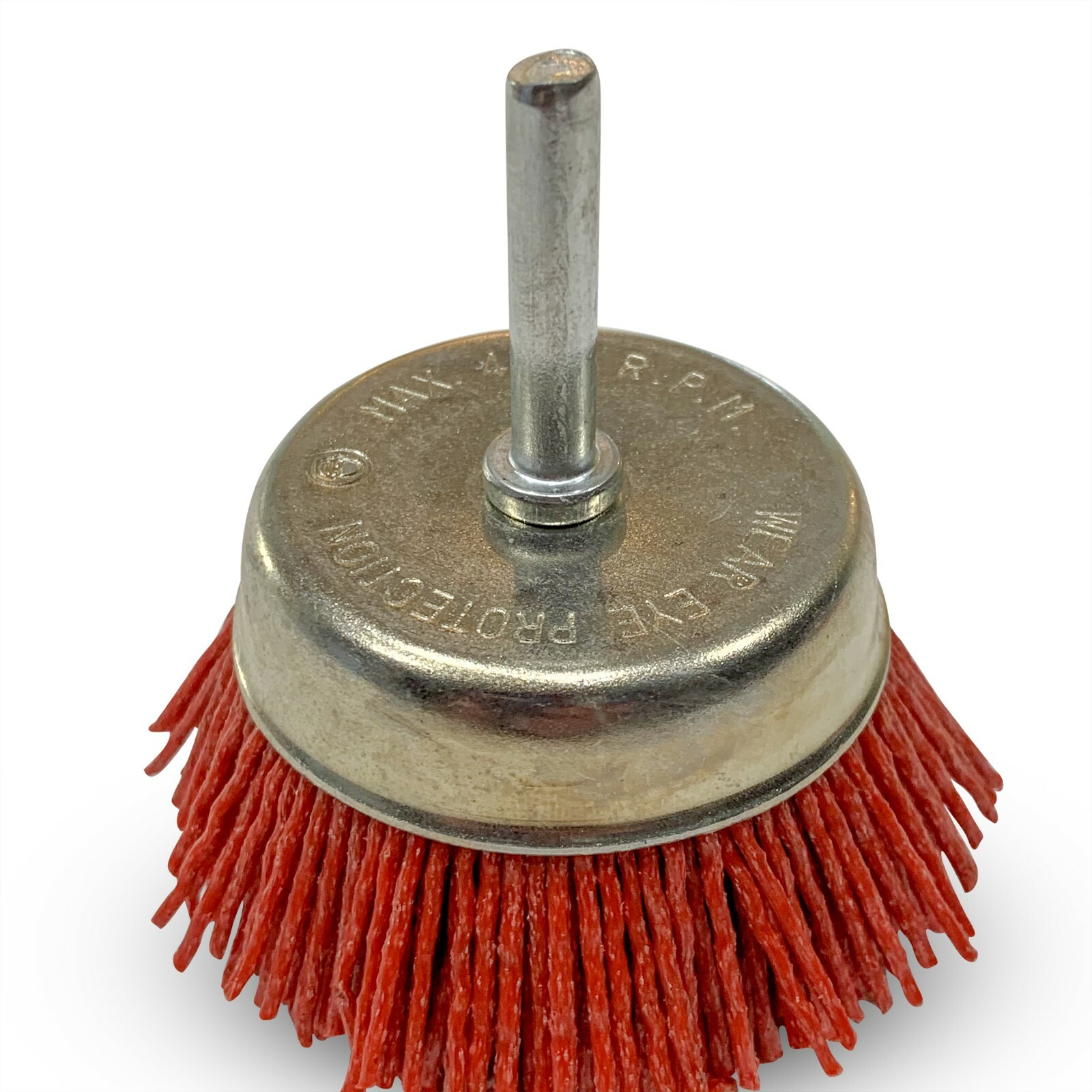 2″ Nylon End Cup Brush 1/4″ Shank Coarse 3 Pack Red Drill Brush Wire Abrasive