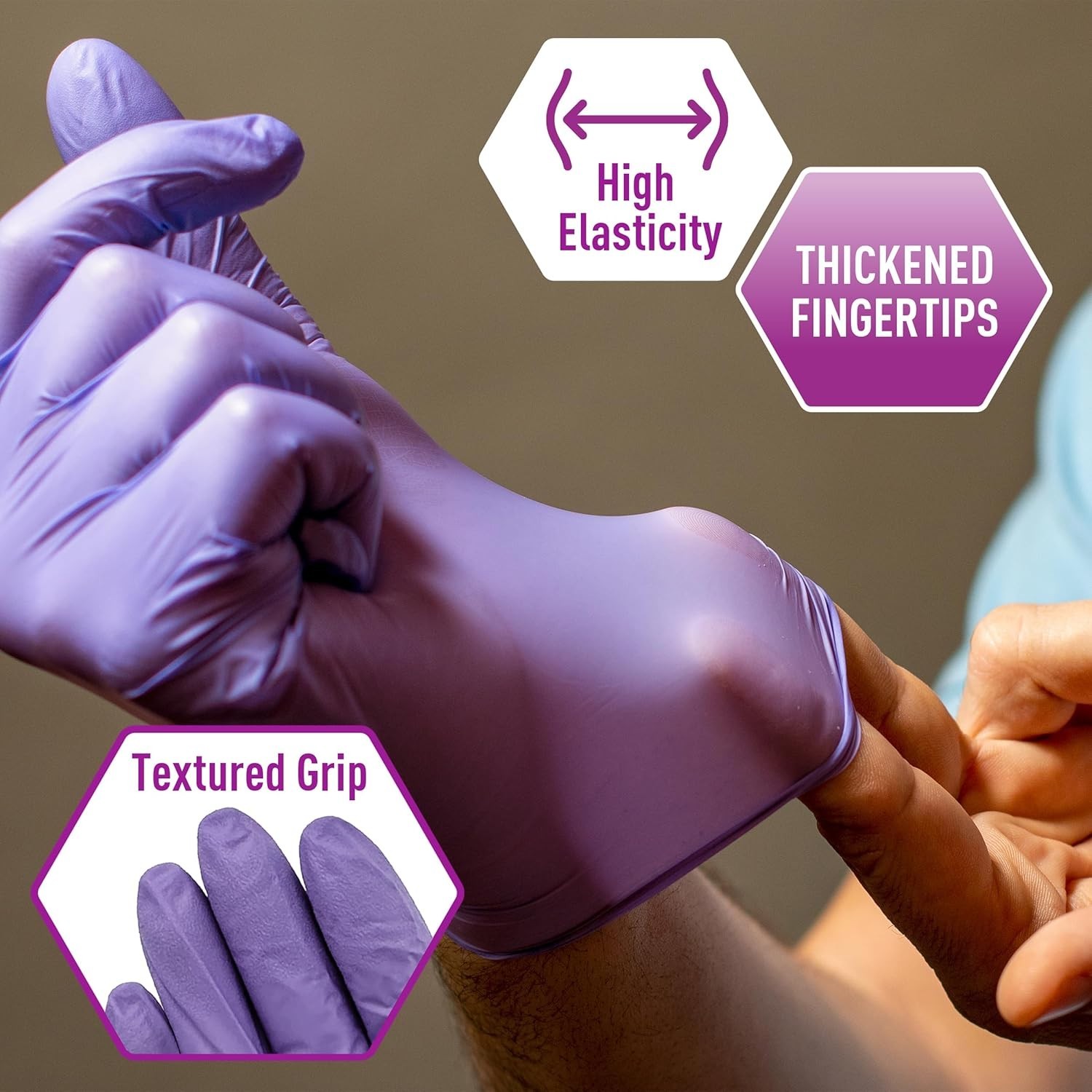 Ambidextrous Powder-Free Nitrile Gloves – Iris Blue, Comfortable Fit, 100 Pack