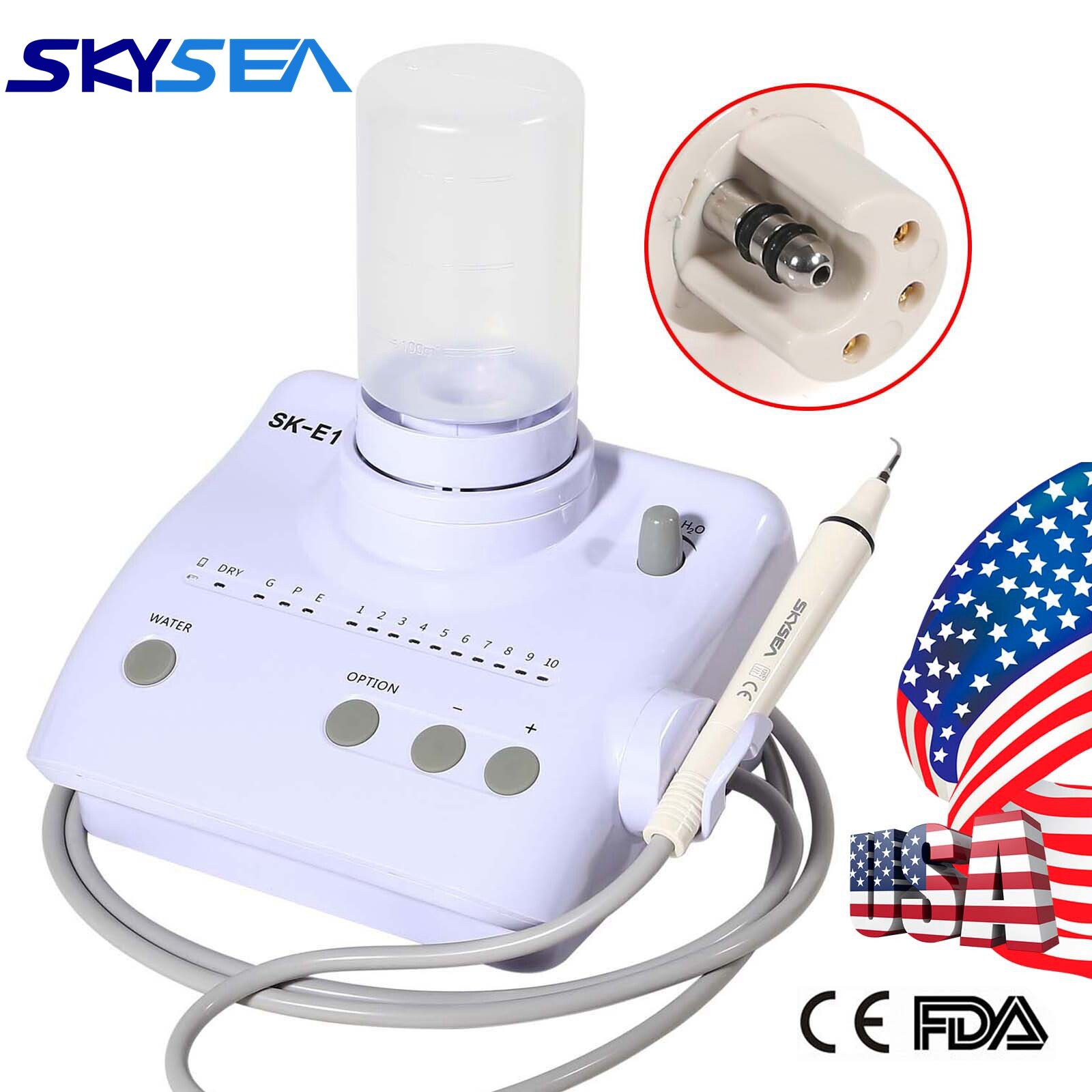 Dental Ultrasonic Piezo Scaler W/ Detachable Handpiece Auto Water Supply E1-NEW