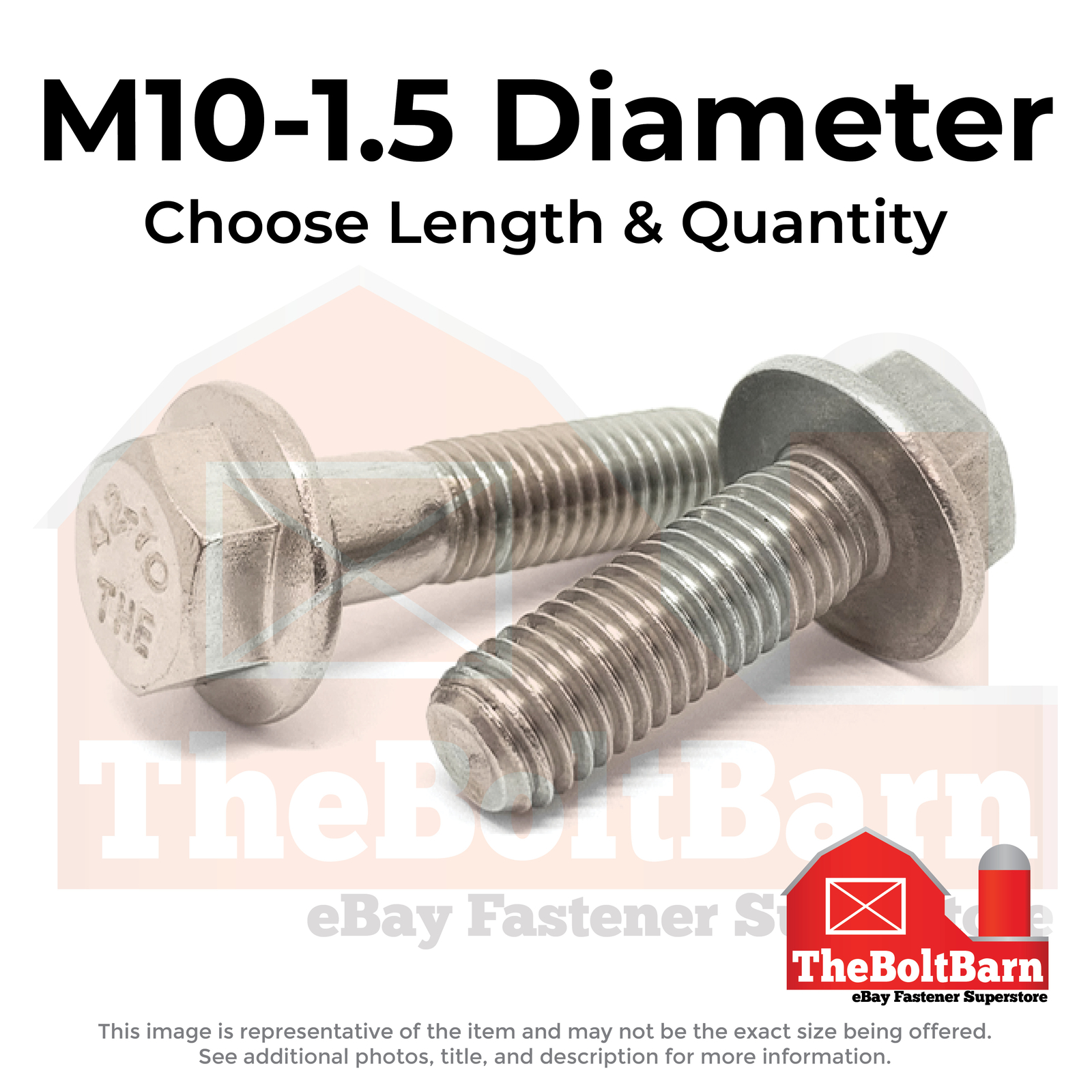 M10-1.5 A2-70 Stainless Steel Hex Flange Bolts (Choose Length & Qty)