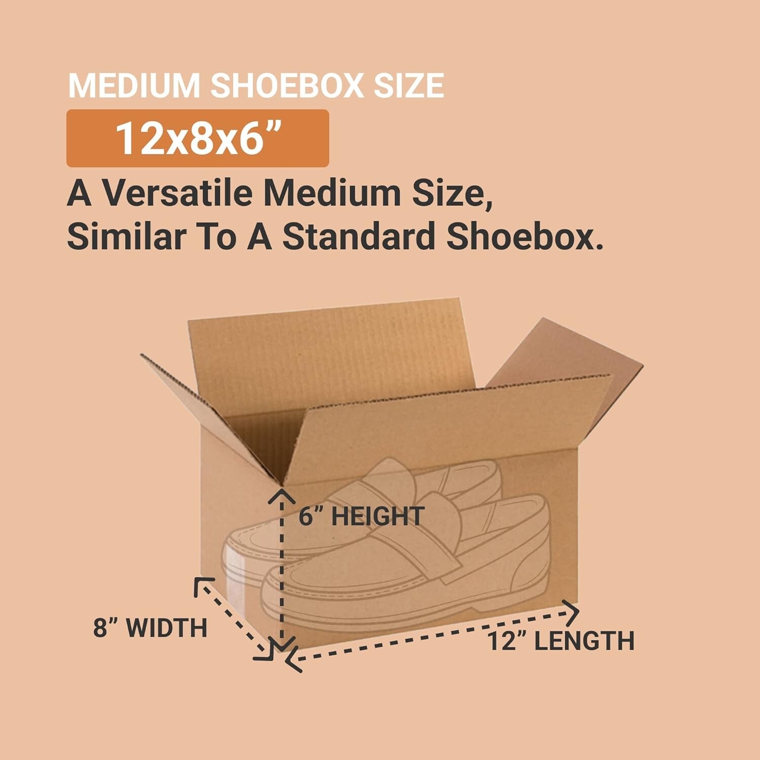 12 x 8 x 6 Shipping Boxes Moving Boxes Corrugated Kraft 25/Bundle 25/Pack