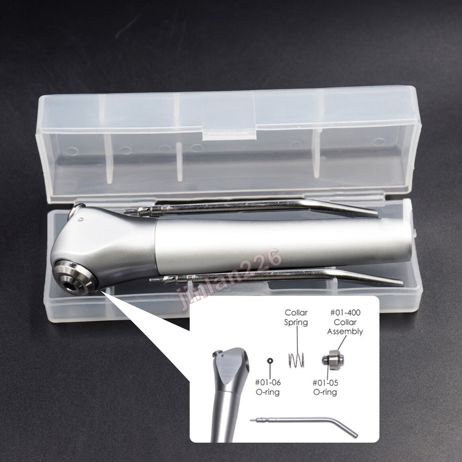Dental 3 Way Air Water Syringe Triple Spray Handpiece with 2 Nozzles Tips Tubes