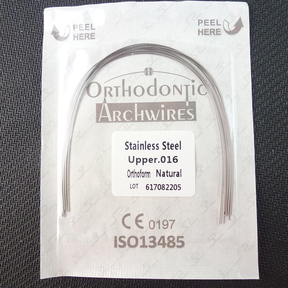 100 Wires Dental Orthodontic Arch Wires Stainless Steel Natural Round 012-018
