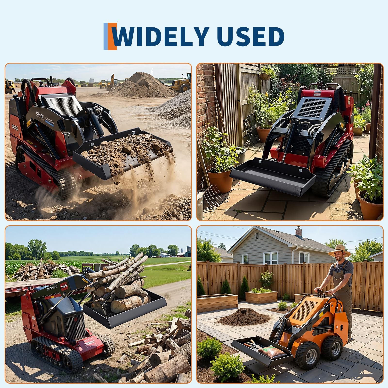 HeavyDuty Steel Mount Plate Mini Skid Steer Adapter Loader Quick Tach Attachment