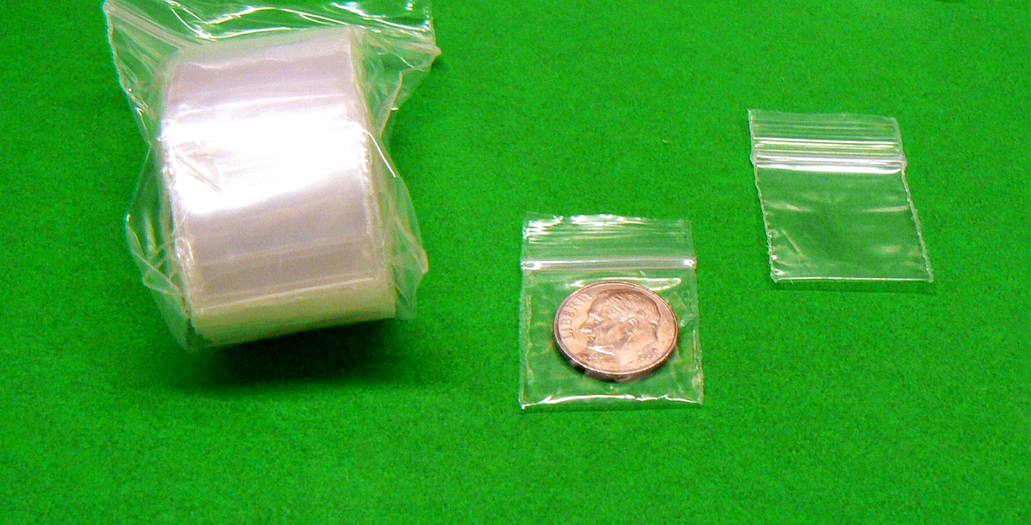 1″x1″ Poly Bags 2mil Clear Reclosable 500 Small 1″ Square Mini Baggies 1×1 Size