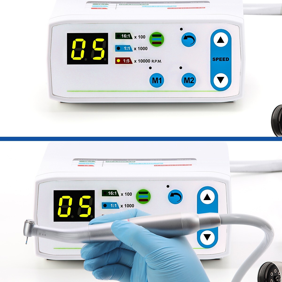 AZDENT Dental Brushless Electric LED Micro Motor Internal Spray 3.4Ncm E-type US