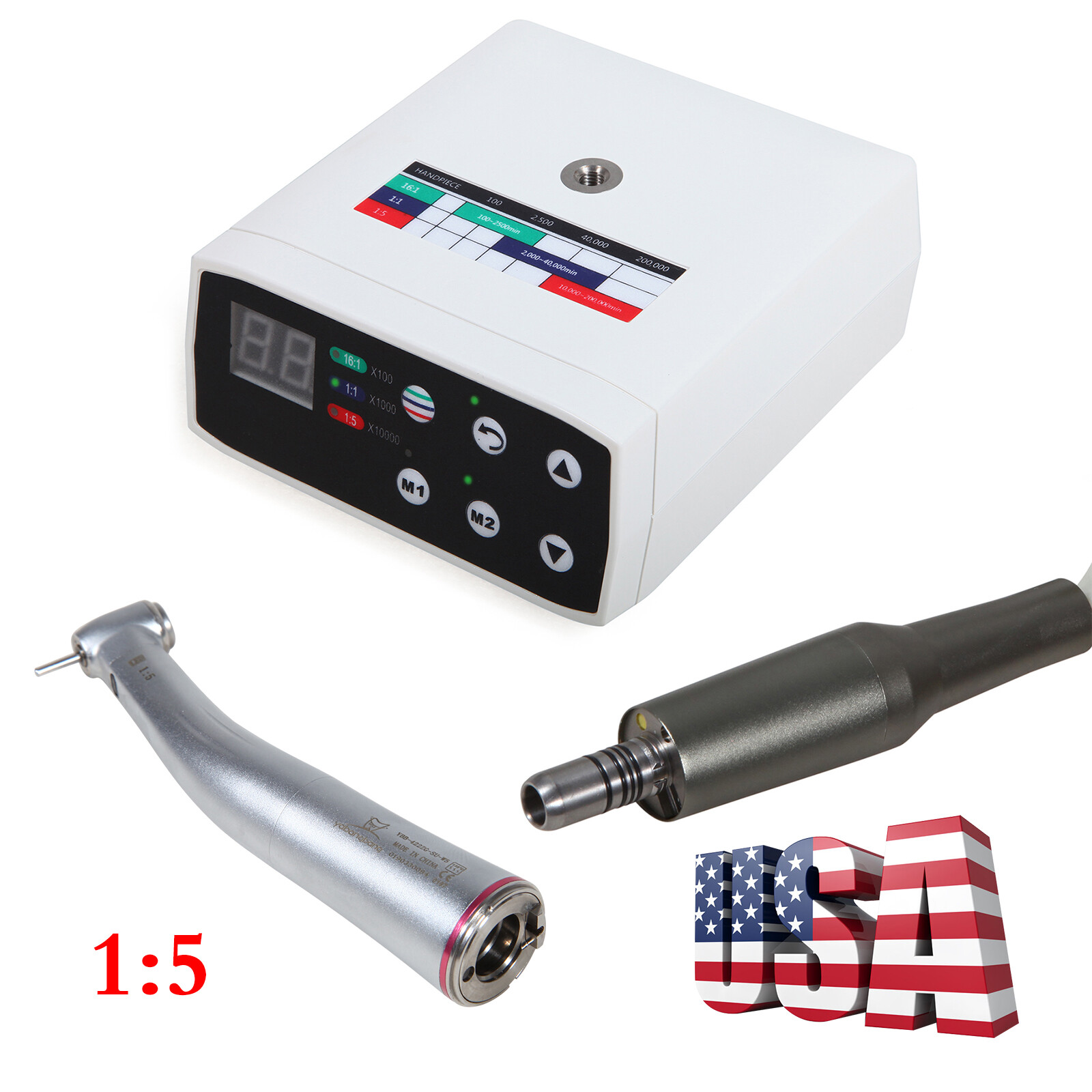 Yabangbang Dental Electric Motor+1:5 Contra Angle LED Handpiece /No LED