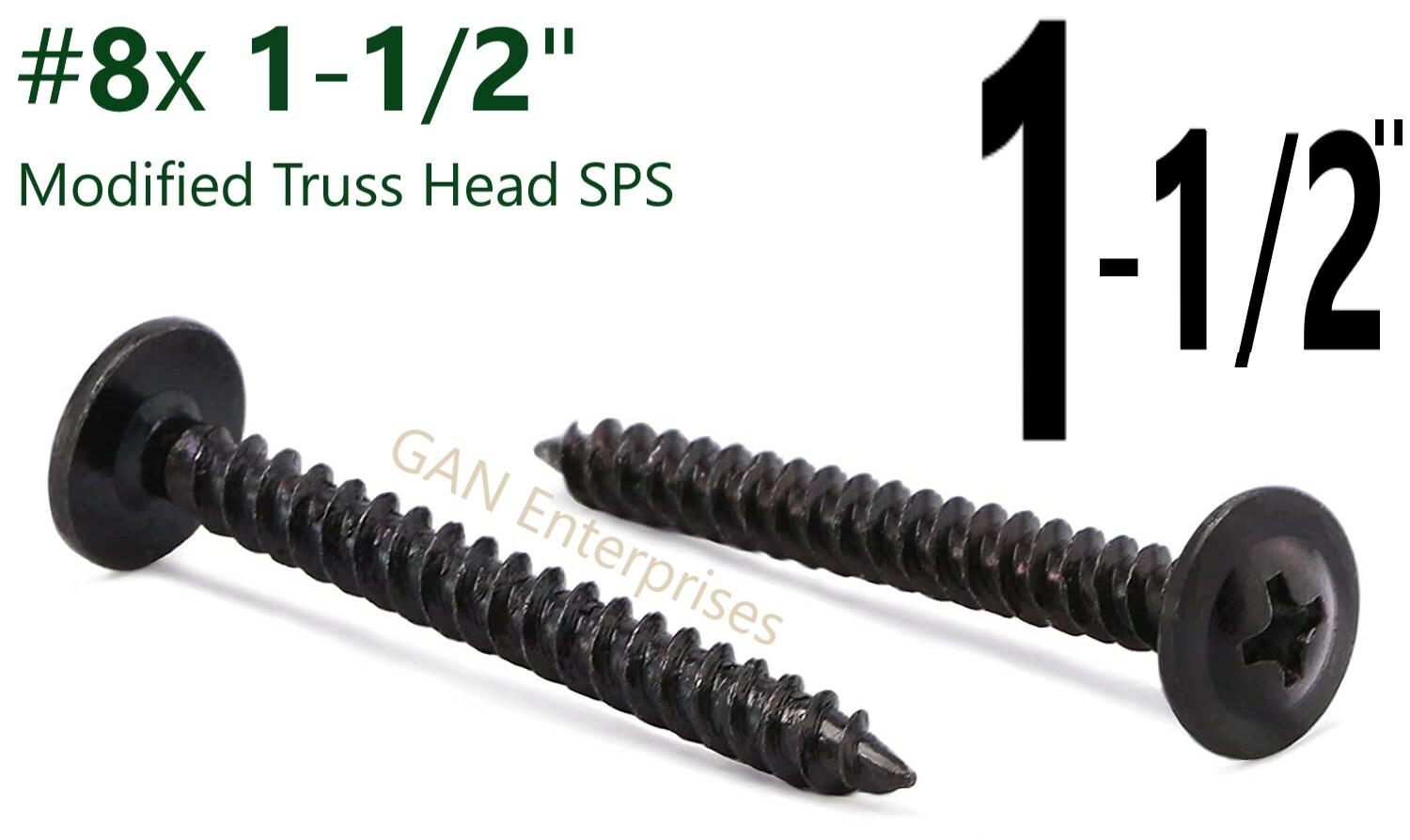 Modified Truss Head Self piercing sharp point Screws #8x 1/2″- 3″ K-Lath Black