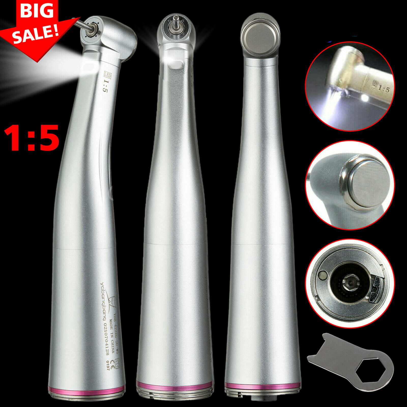NSK Ti-MAX X95L Style Dental 1:5 Fiber Optic Contra Angle Handpiece LED Turbina