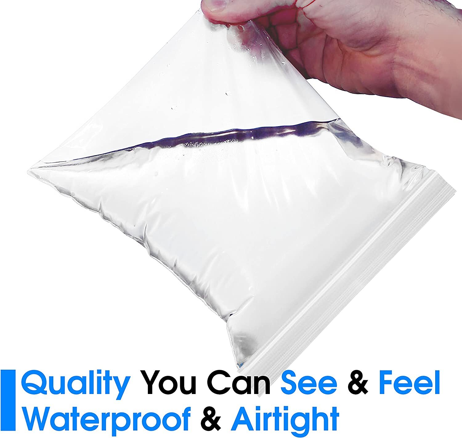 100PCS Clear Zip Seal Plastic Bags Jewelry Zipper Top Lock Reclosable Baggies