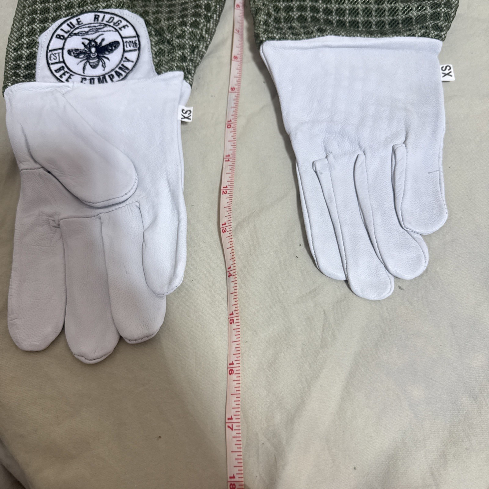 Honey Bee Vented Gloves Goat Skin Green Short XSMALL 3 Layer Protective USA!