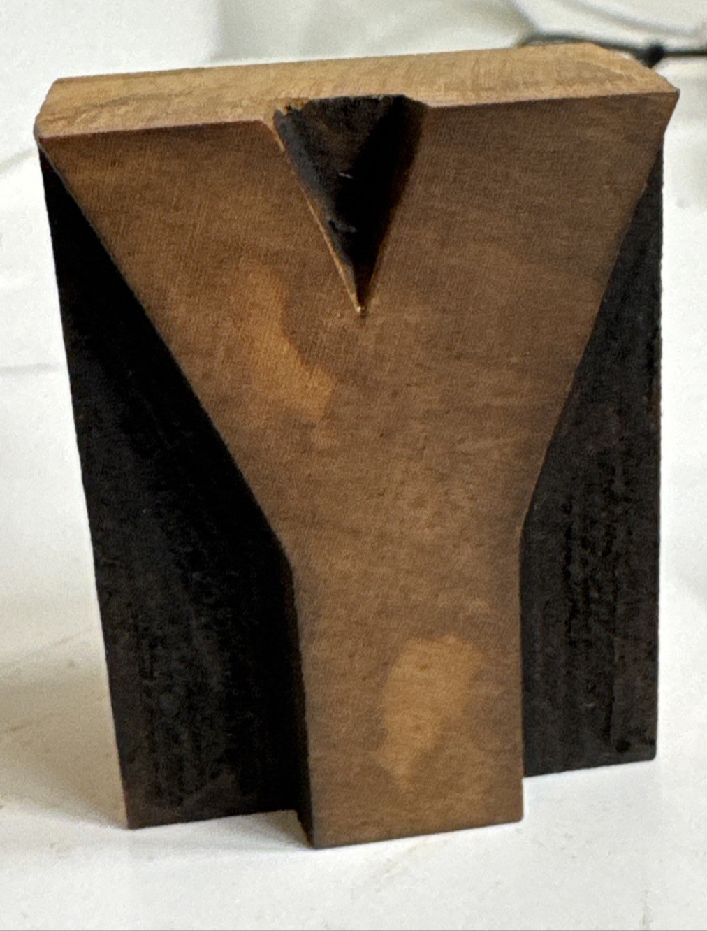 Vintage Letterpress WOOD LETTER Y “Y” PRINT TYPE Printing 2″