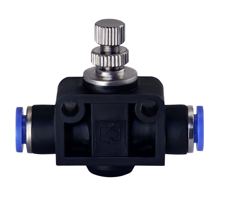 Pneumatic Air Flow Speed Control Valve Tube OD 1/4″ Inch Push In Fitting 1 Piece