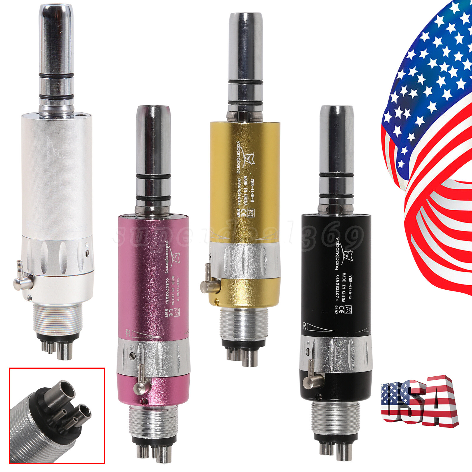 Dental low speed Air Motor Handpiece E-type 4Hole for Contra angle straight ns