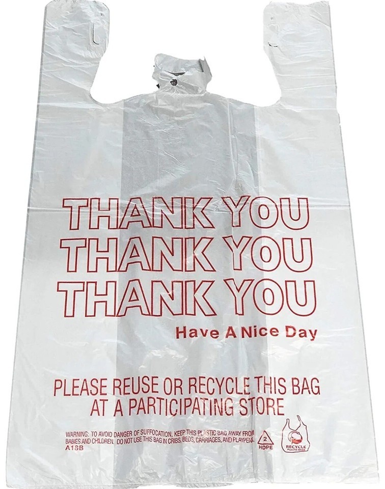 T shirt plastic bags/Disposable plastic bags with handles 1/6 barrel 200 bags