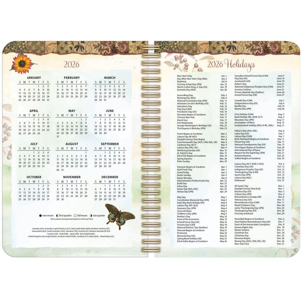 Lang, Garden Botanicals 2026 Engagement Planner by 6.5×9 inches, Multicolor