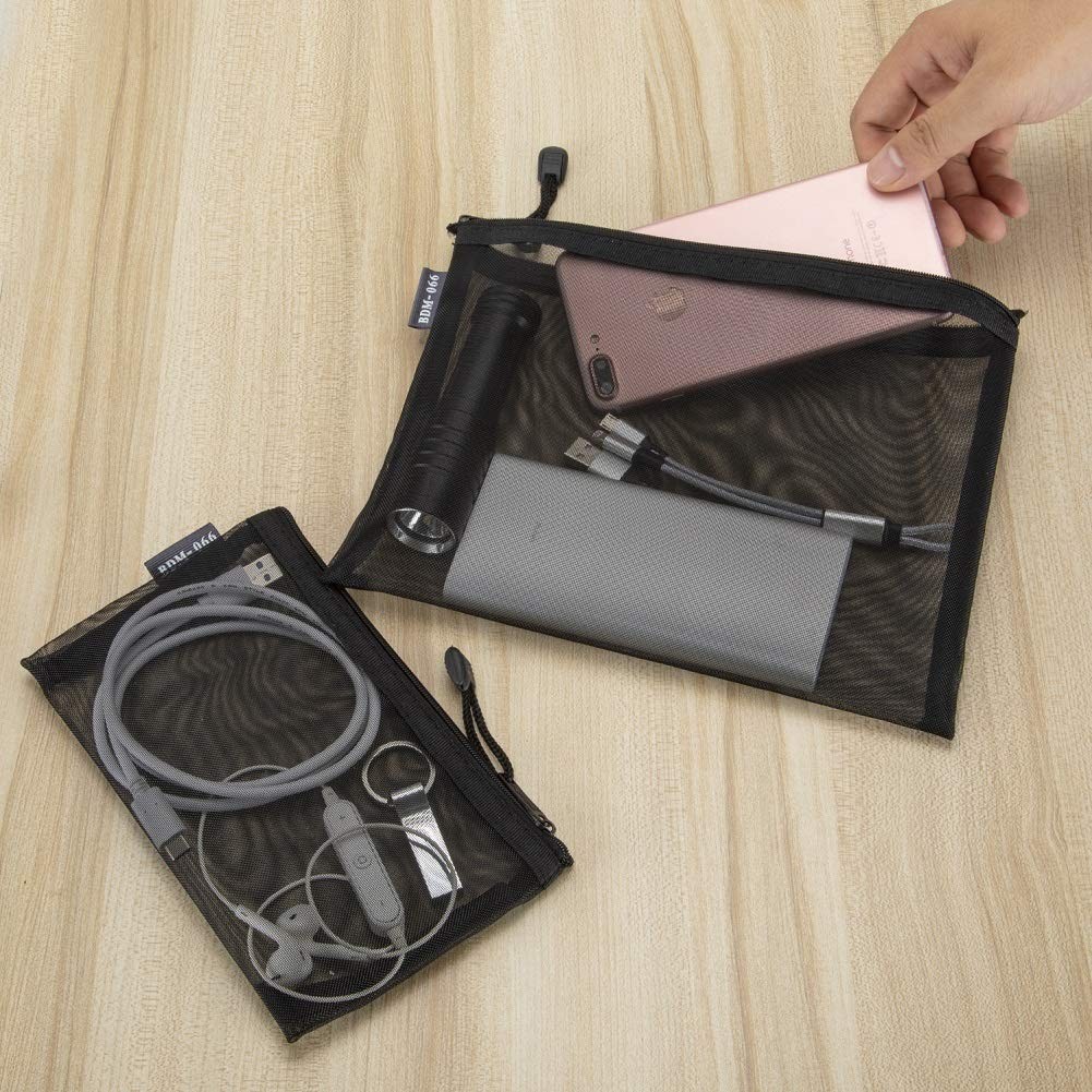 Bolsas De Malla De Nailon Con Cremallera Para Cosmeticos, 6 Bolsas De Maquil…