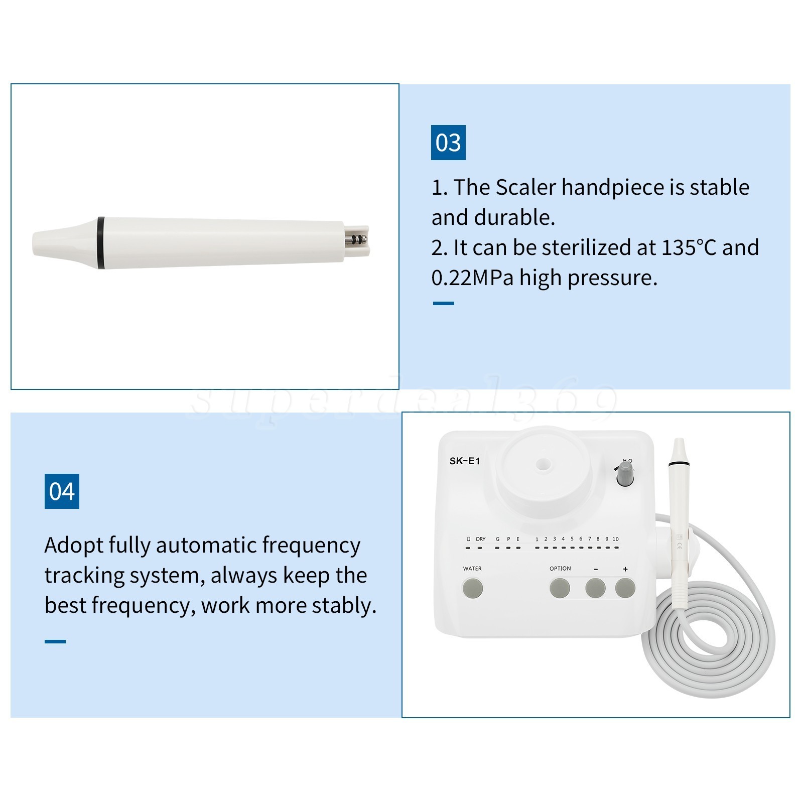 Auto Water Supply Dental Portable Ultrasonic Piezo Scaler fit Cavitron EMS CE