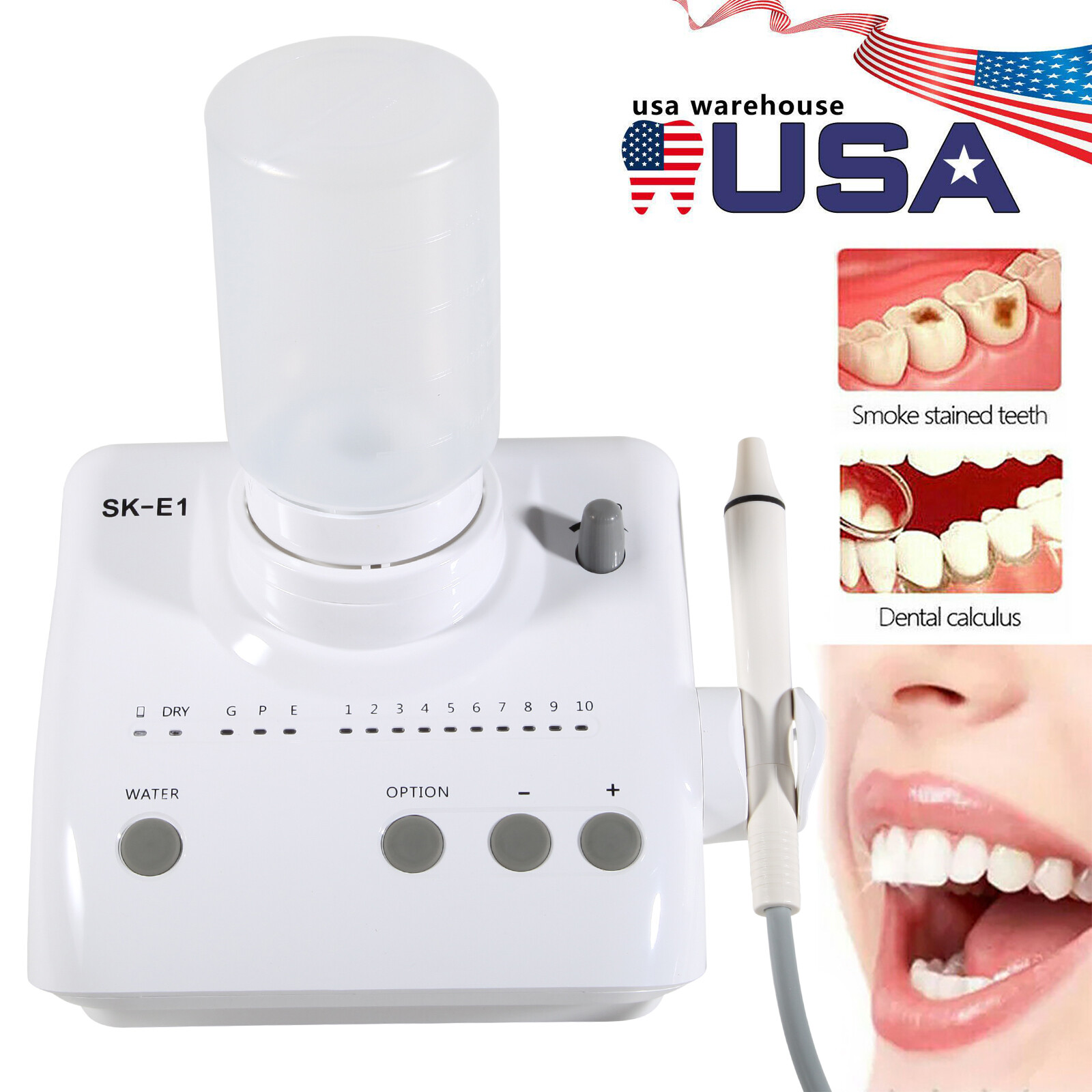 For Cavitron Dental Ultrasonic Scaler fit EMS Woodpecker+4*Handpiece+ Bottles US