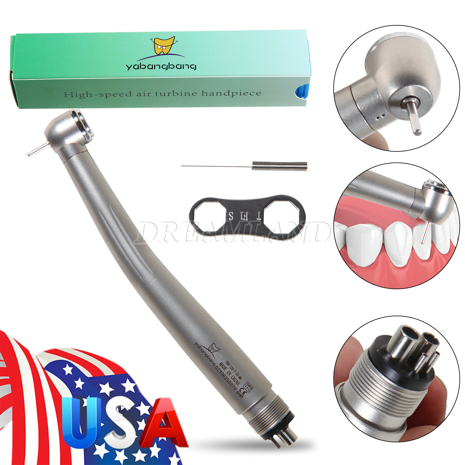 NEW Dental High Low Speed Handpeice Contra Angle Straight Air Motor 4H SA