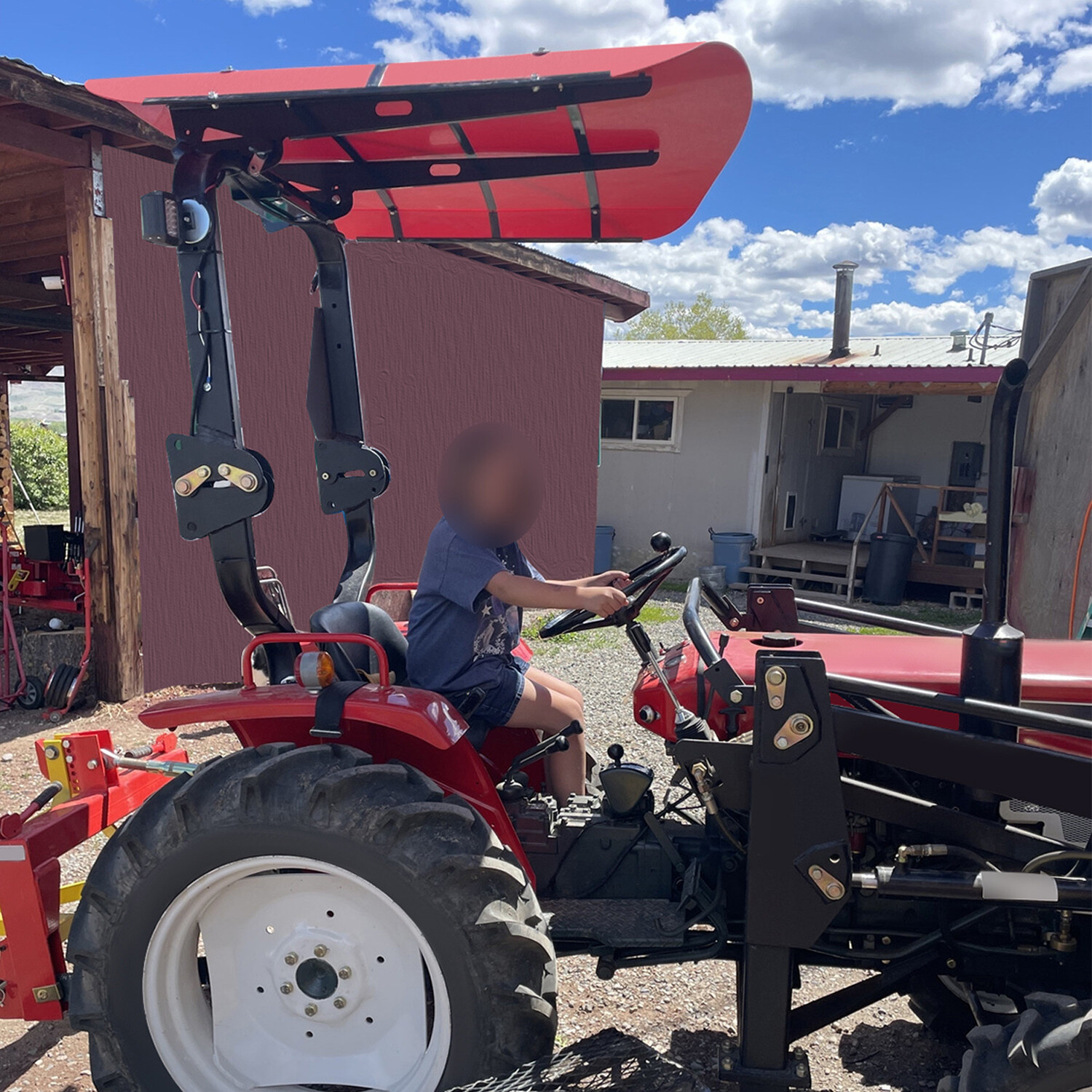 Red 52″ X 52″ Tuff Top ROPS Canopy For Tractor and Mowers Umbrella