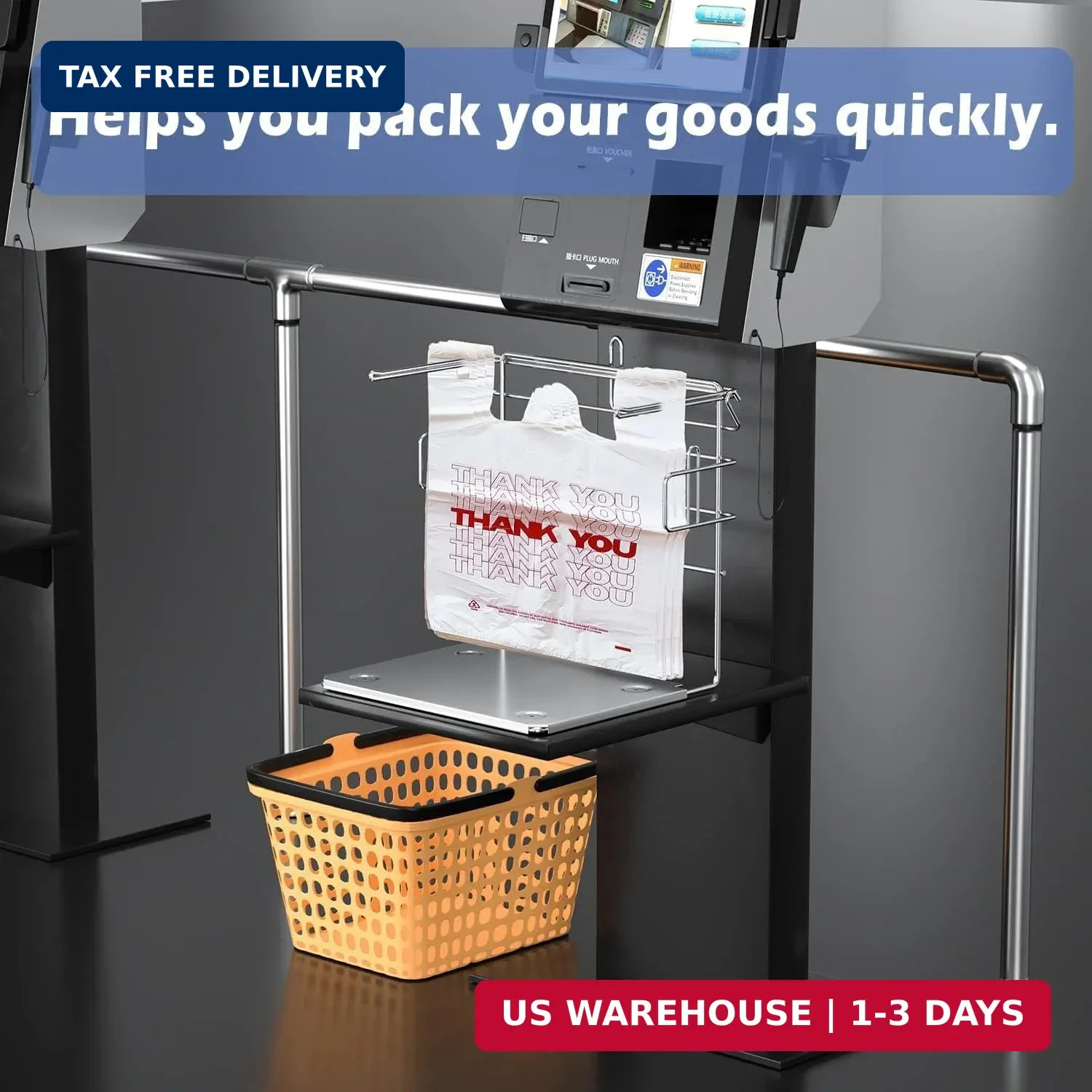 TashiBox 100 Ct plastic bags/Shopping Bags/Thank You Bags/Reusable and Disposabl