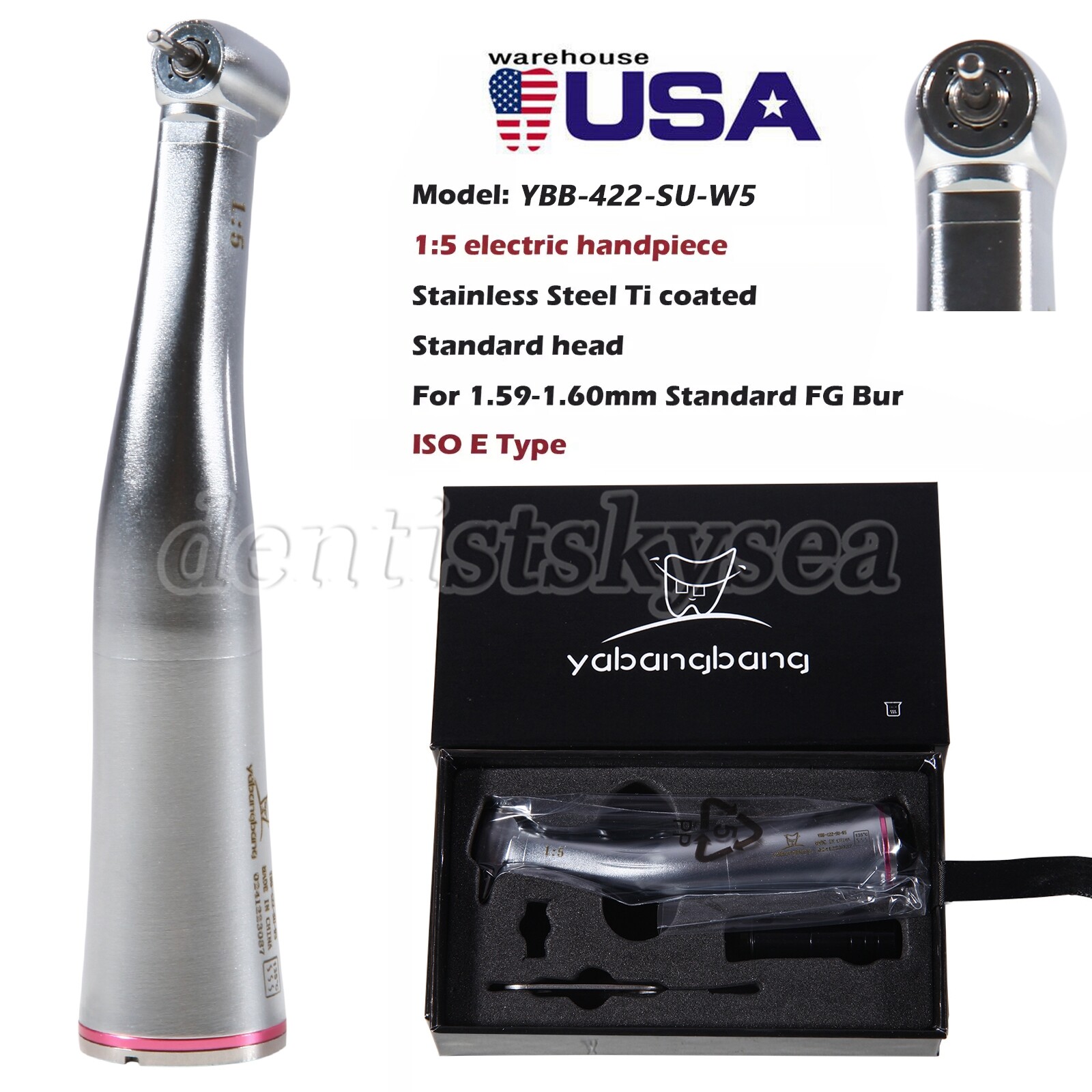 1-5Pcs Dental 1:5 Increasing Contra Angle Handpiece Fit NSK Electric Motor