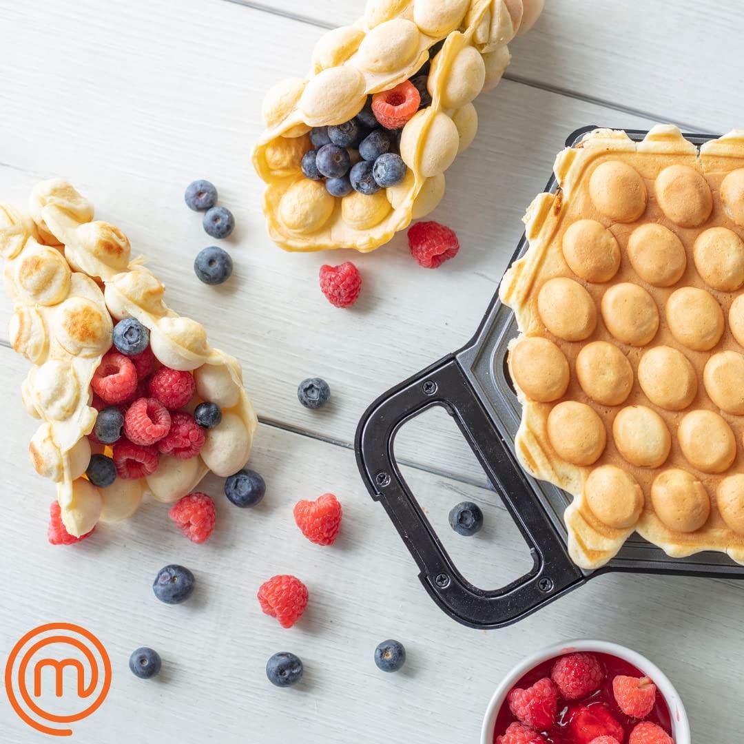 MasterChef Bubble Waffle Maker- Electric Non stick Hong Kong Egg Waffler Iron Gr