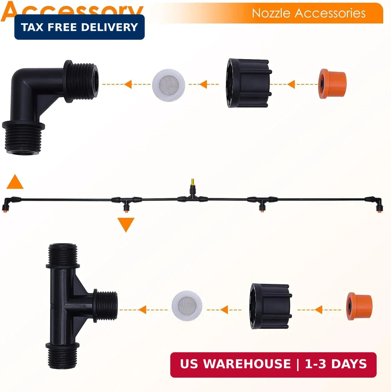 Poly Boom Sprayer Wand 4 Nozzle with Brass Fitting