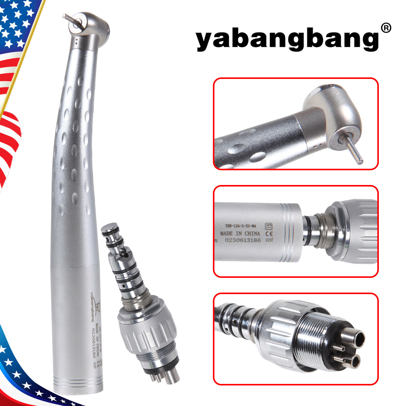 USA Dental High Speed Turbine Handpiece Standard Head w/ 4Hole Quick Coupler GB4