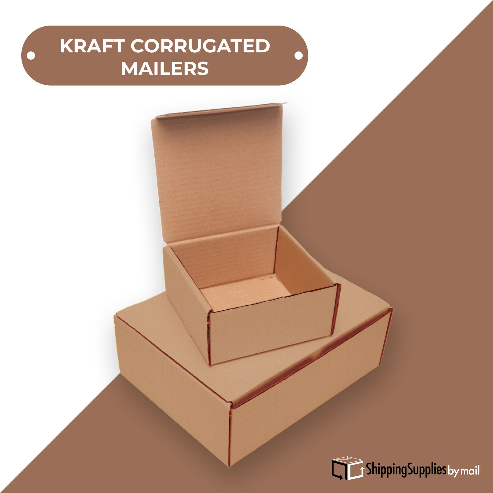 4 x 3 x 2″ Kraft Corrugated Mailers For Mailing/Shipping ECT-32B 50/Case
