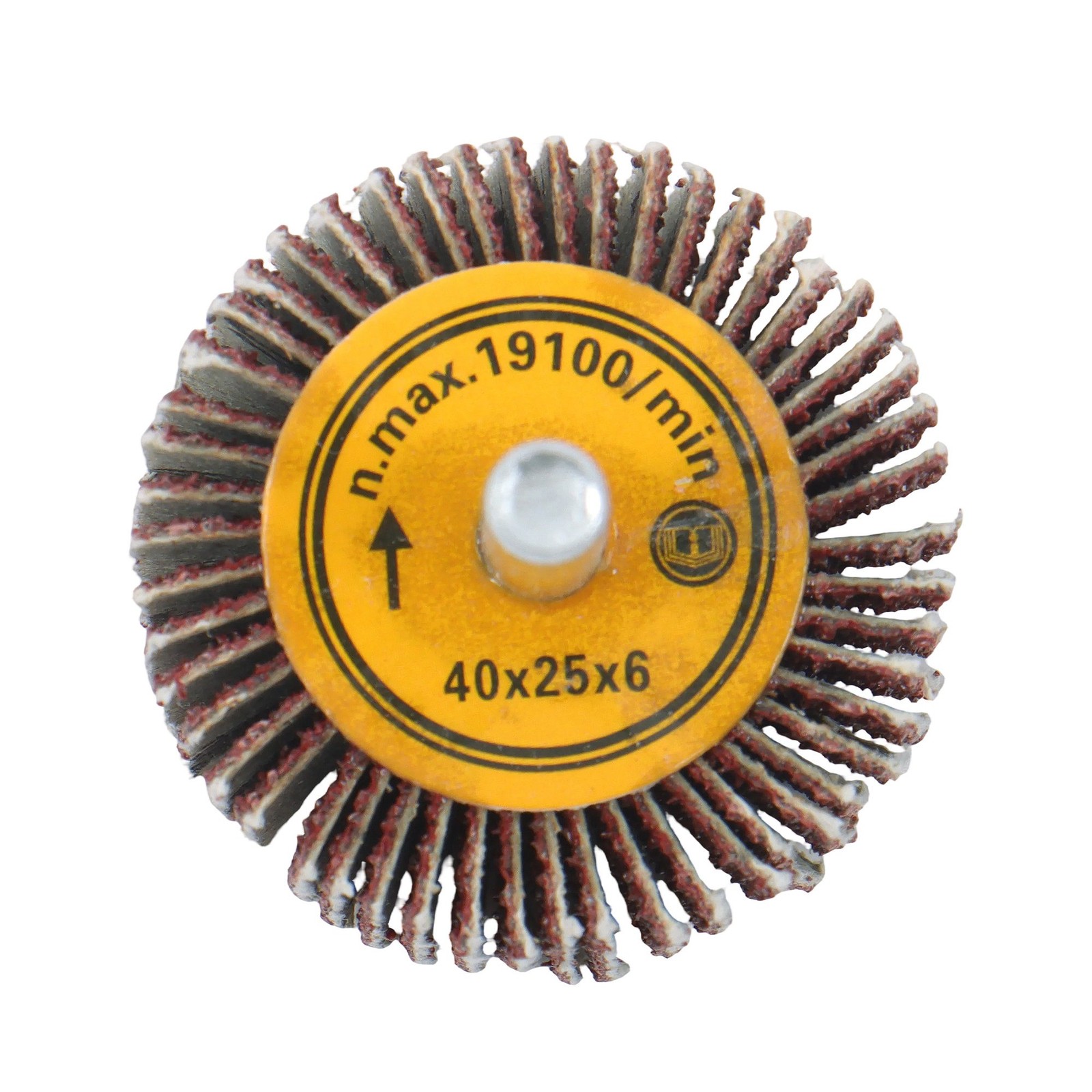 Aluminum Oxide Shank Mounted Flap Wheels, 1-1/2″ x 1″ x 1/4″, 60 Grit – 5 Pack