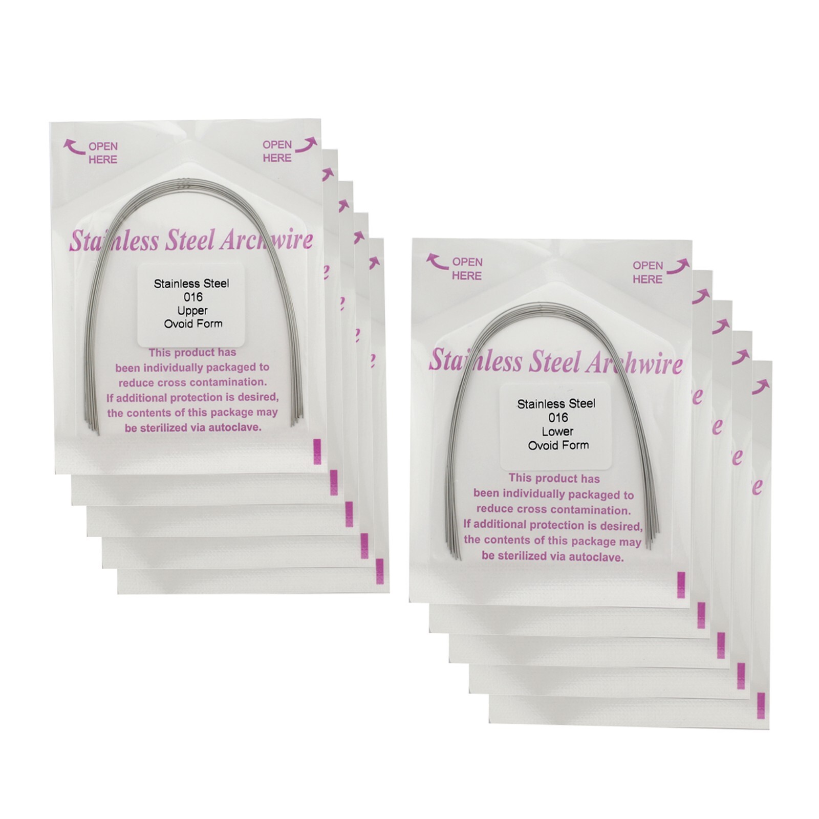 100pcs Dental Orthodontic Arch Wire Stainless Steel Ovoid Form Archwires Round