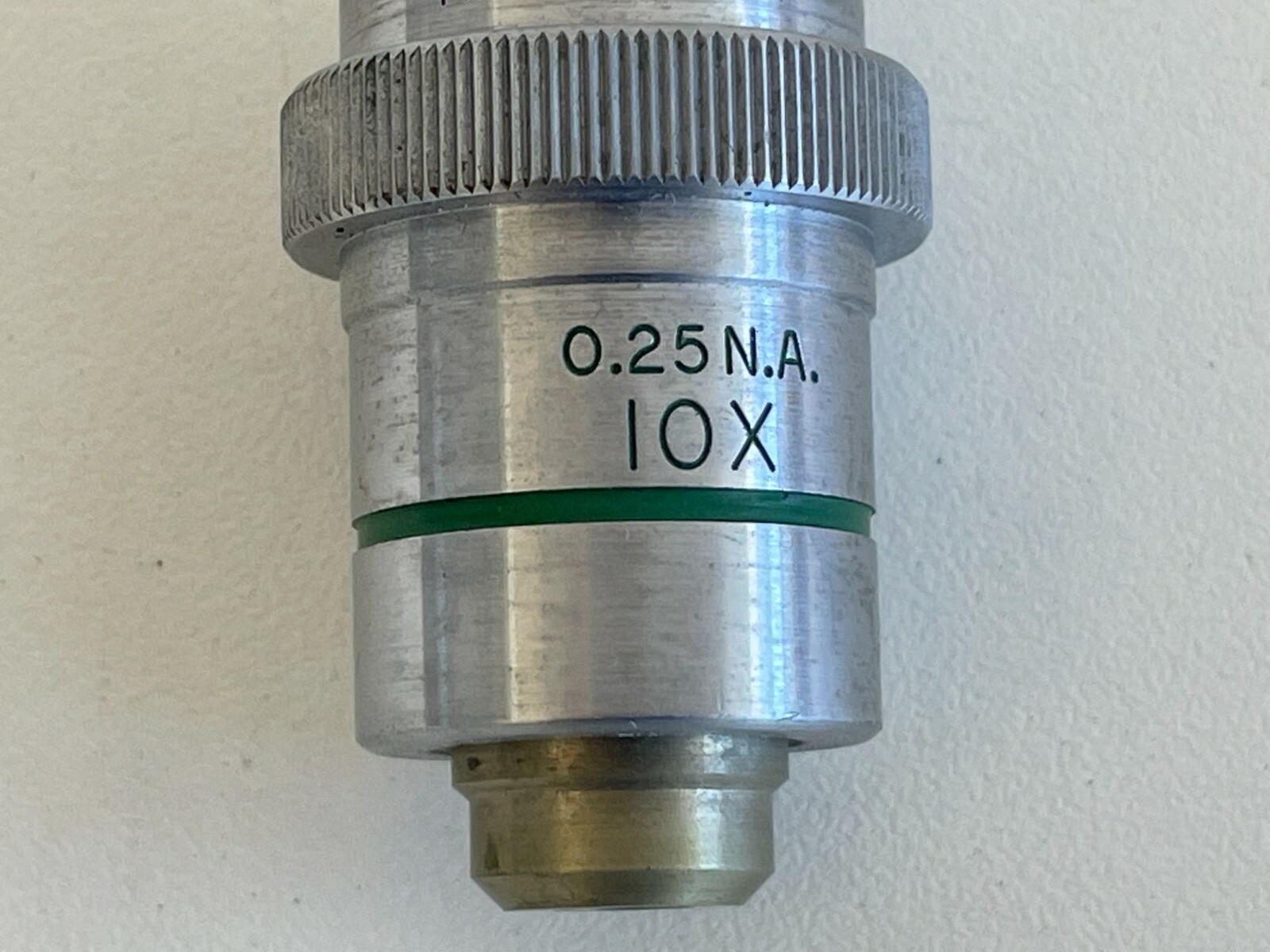 A6: Bausch & Lomb Microscope Flat Field Objective 10X 0.25 N.A 0.18 Cover Glass
