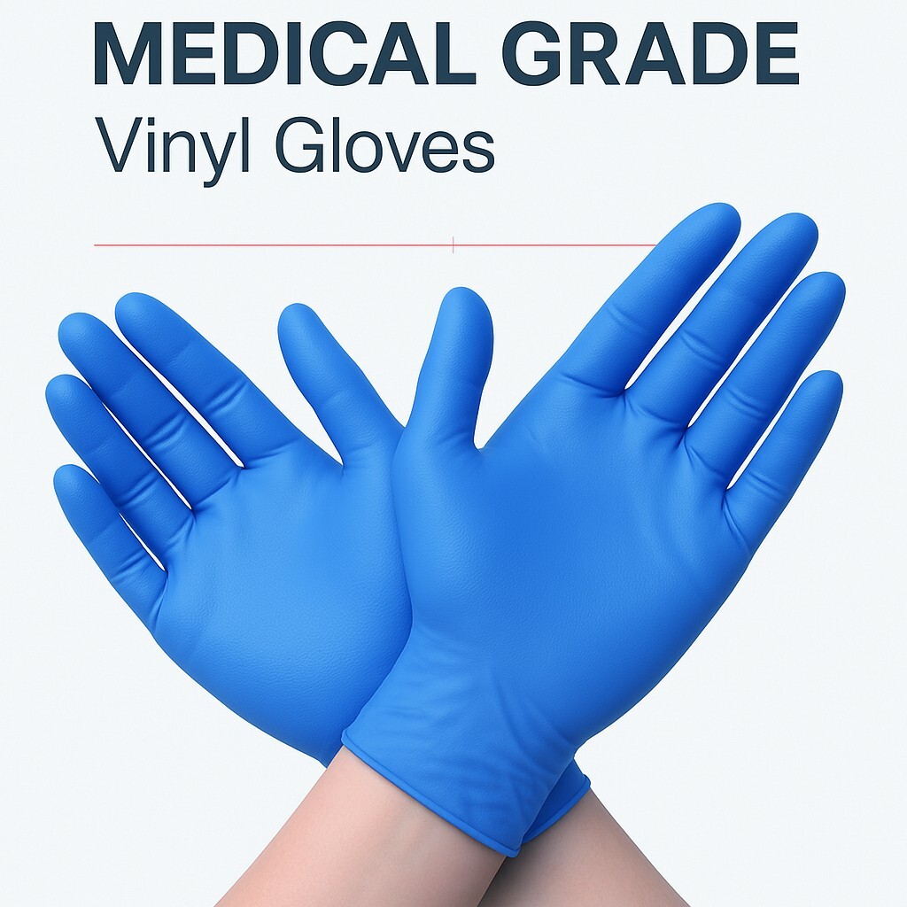 1000 Medical Vinyl Exam Disposable Gloves, Latex & Powder Free,Food Grade